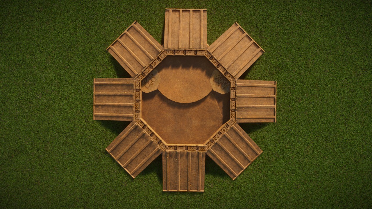 Indian temple themed water pool