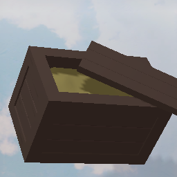 Long wooden crate (open)