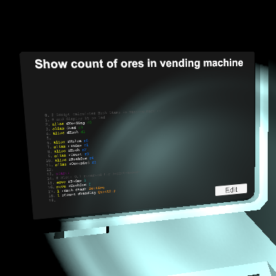 Show count of ores in vending machine