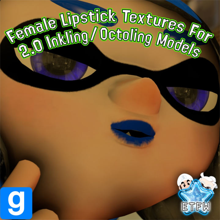 [Splatoon Customs] Simple Colored Female Lipstick For 2.0 Models