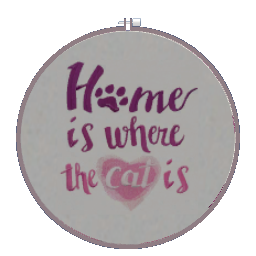 Embroidery Art - Home is Cat