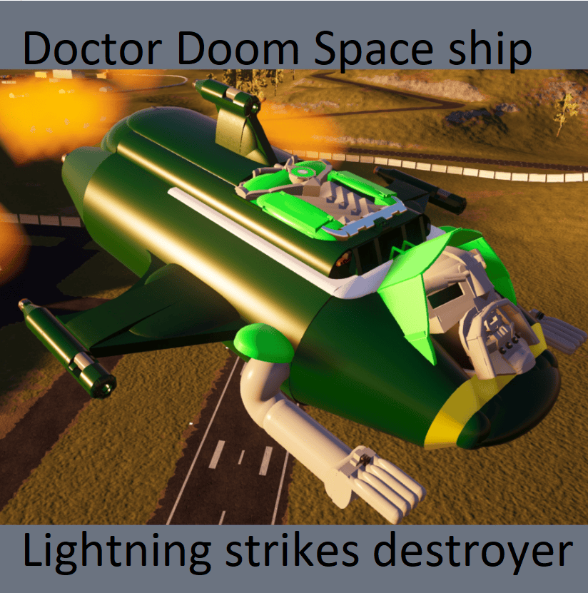 Doctor Doom spaceship lightning strikes