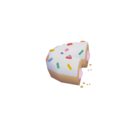 Sprinkle donut (half eaten)