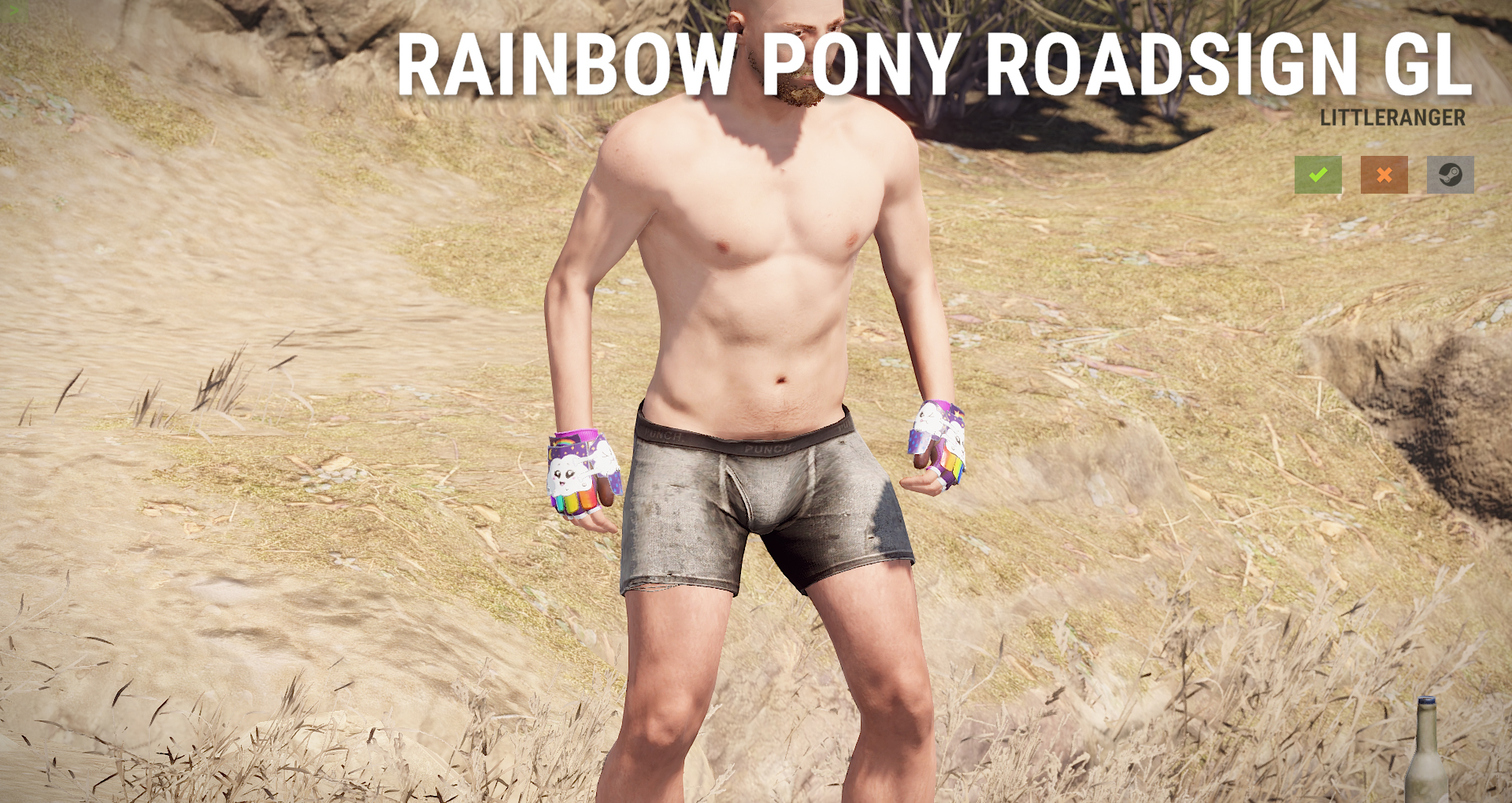 Rainbow Pony Roadsign Gloves