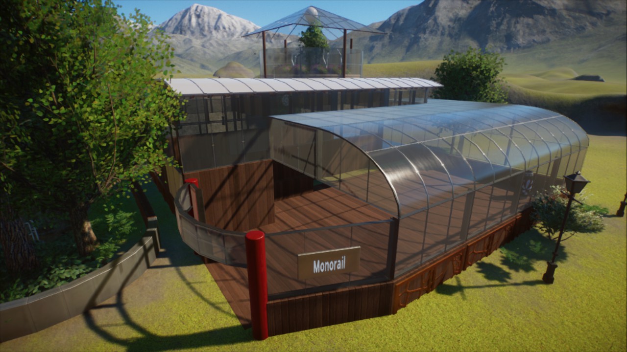 Simple Glass Monorail Station