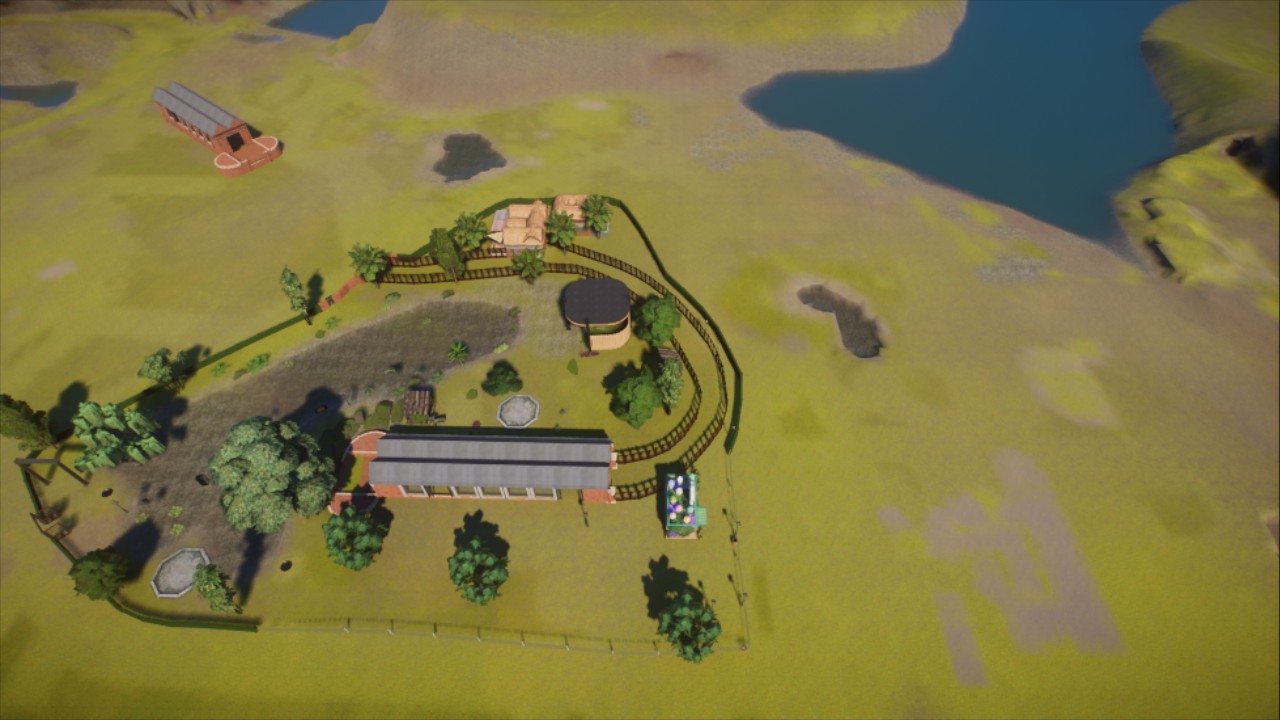 Flamingo Habitat with Train station