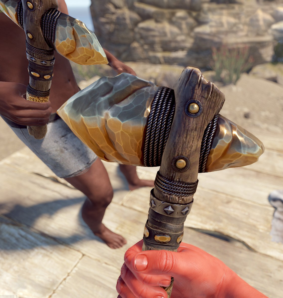 Gold Ore Stone Hatchet