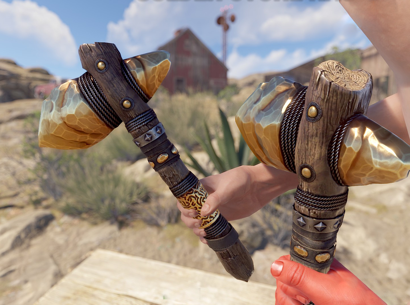 Gold Ore Stone Hatchet