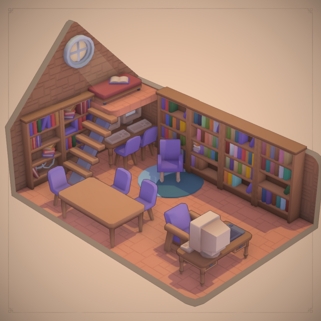Cozy 2000s Library