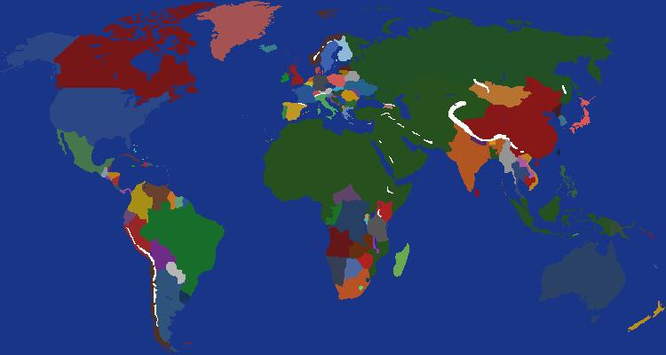 World Map Classic but islamic nations become one nation called the islamic union