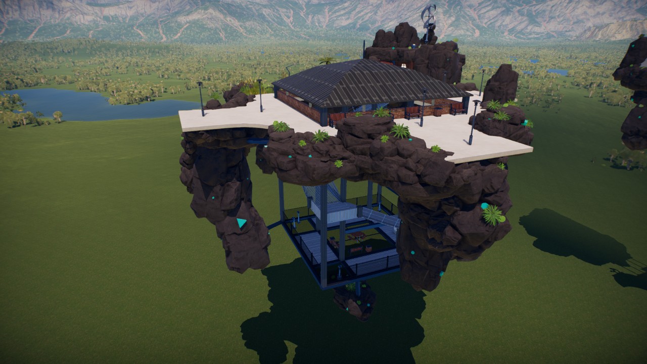 Viewing platform on a floating island
