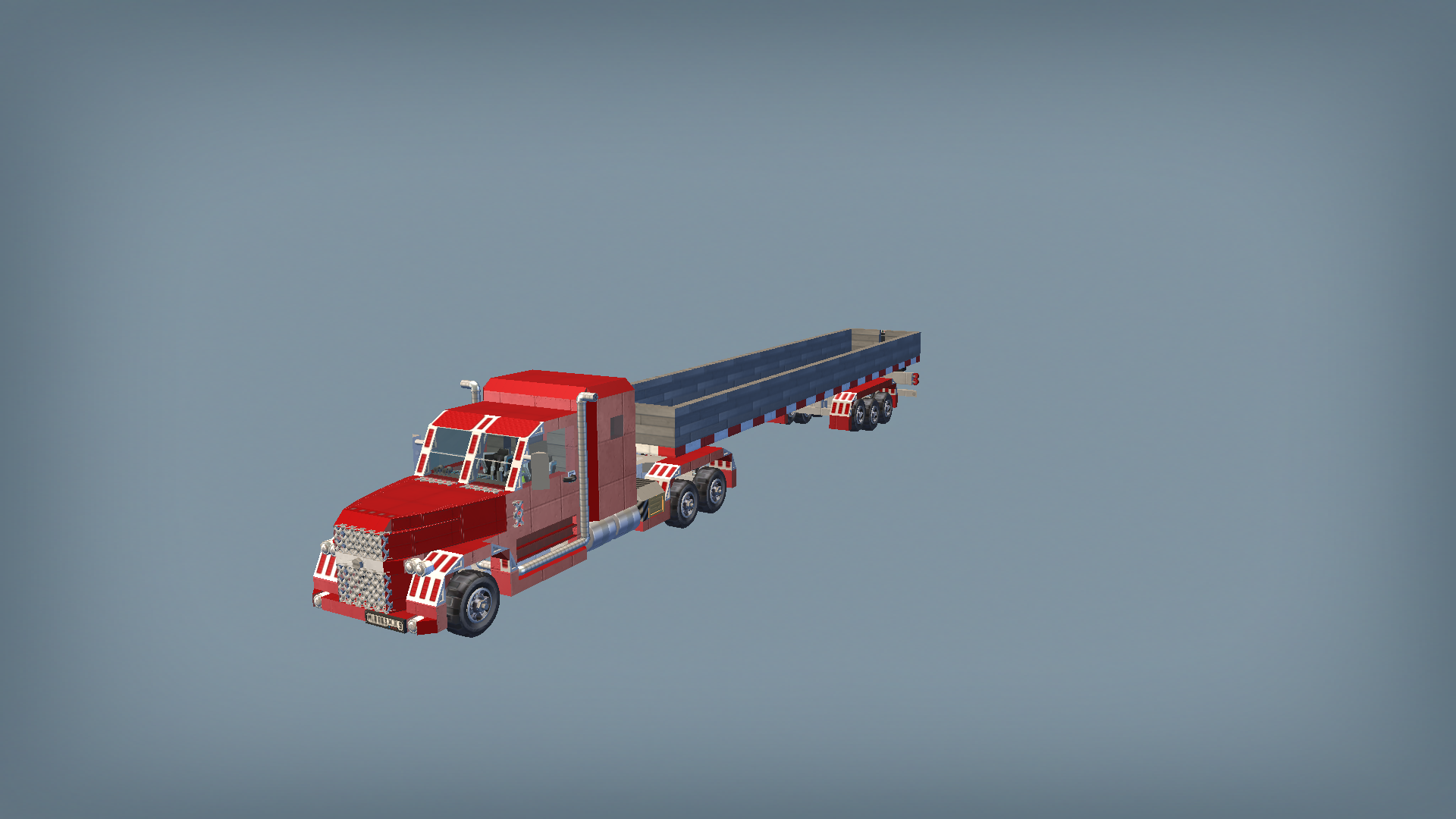 Semi truck (opened trailer) 02
