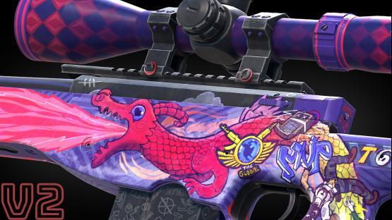 AWP | DOODLE LORE (purple v2) black barrel