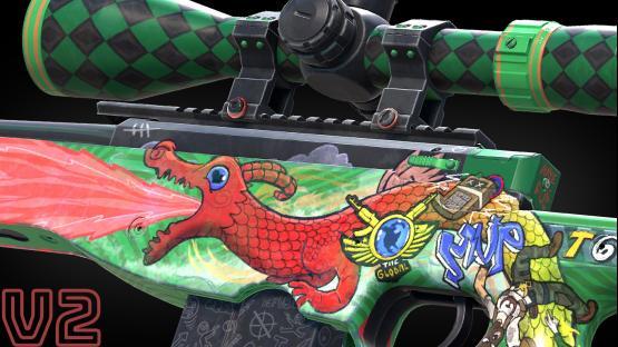 AWP | DOODLE LORE (green v2) black barrel