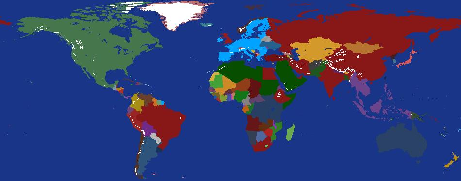 World Map With The Biggest Non Military Organizations United Under a Nation