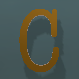 Shiny Bronze Letter U.Case C