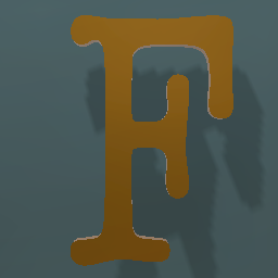 Shiny Bronze Letter U.Case F