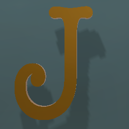 Shiny Bronze Letter U.Case J