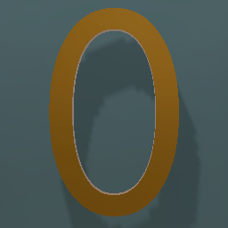 Shiny Bronze Letter U.Case O