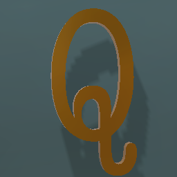 Shiny Bronze Letter U.Case Q