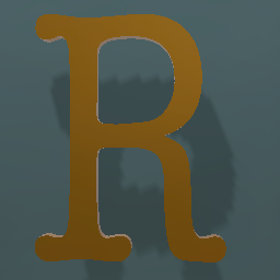 Shiny Bronze Letter U.Case R
