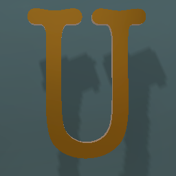 Shiny Bronze Letter U.Case U