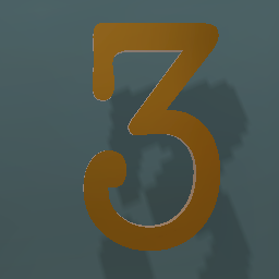 Shiny Bronze Number 3