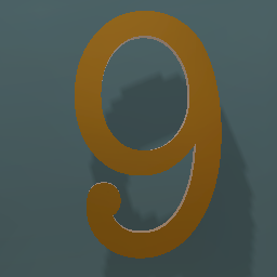 Shiny Bronze Number 9