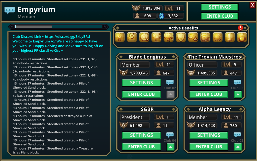 Enhanced UI - Clubs