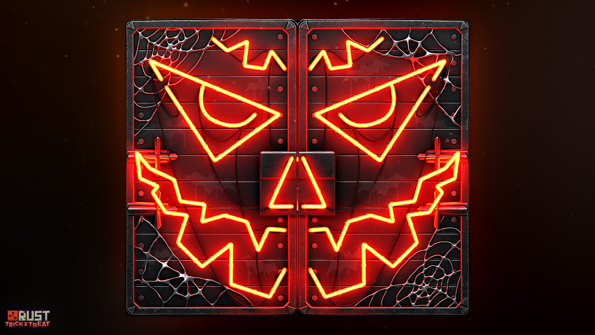 Neon Pumpkin Metal Double Door