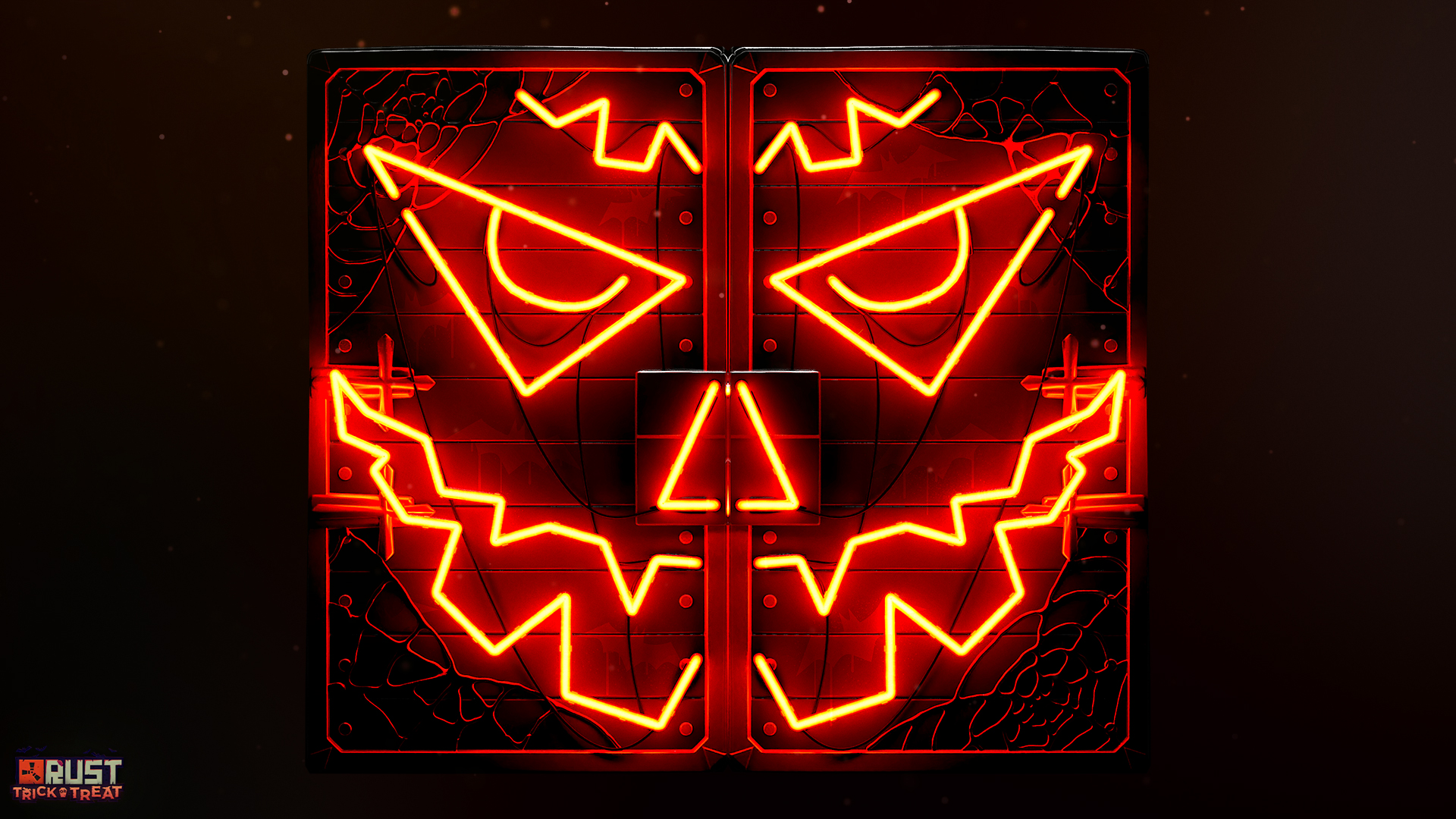 Neon Pumpkin Metal Double Door