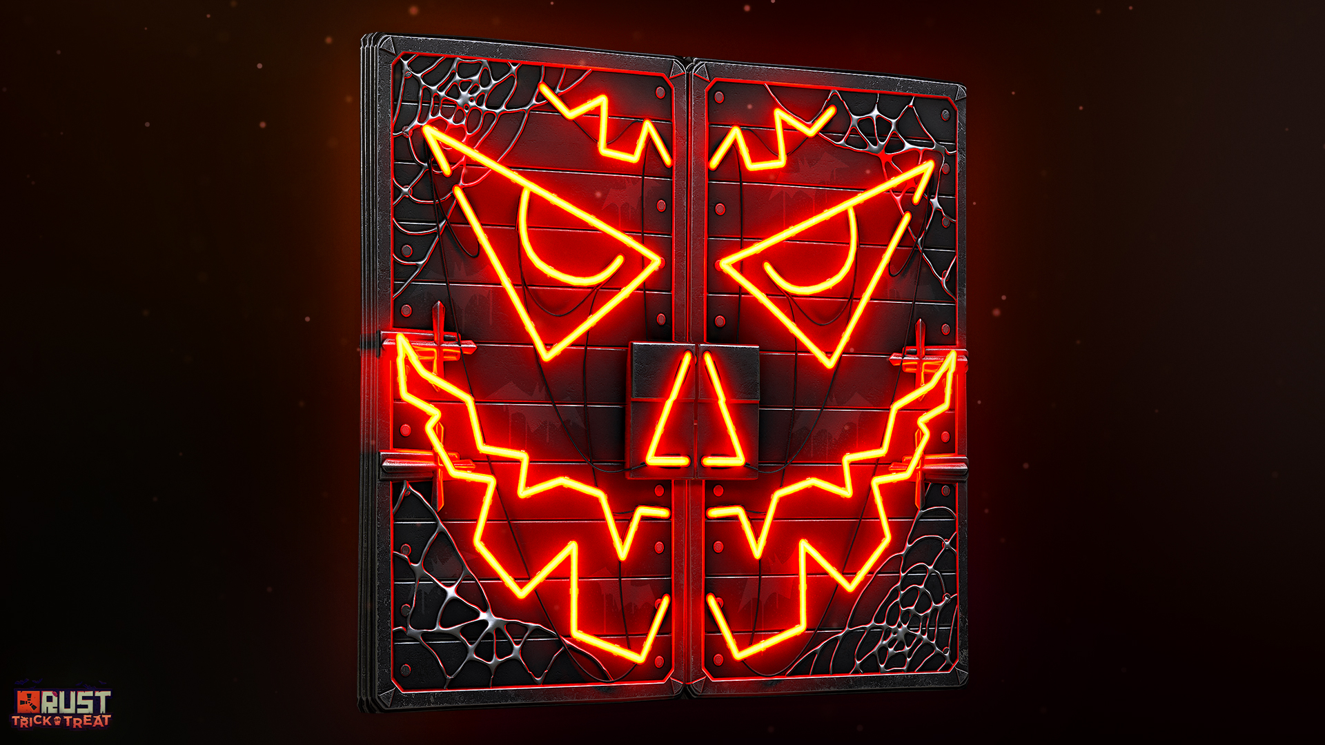 Neon Pumpkin Metal Double Door
