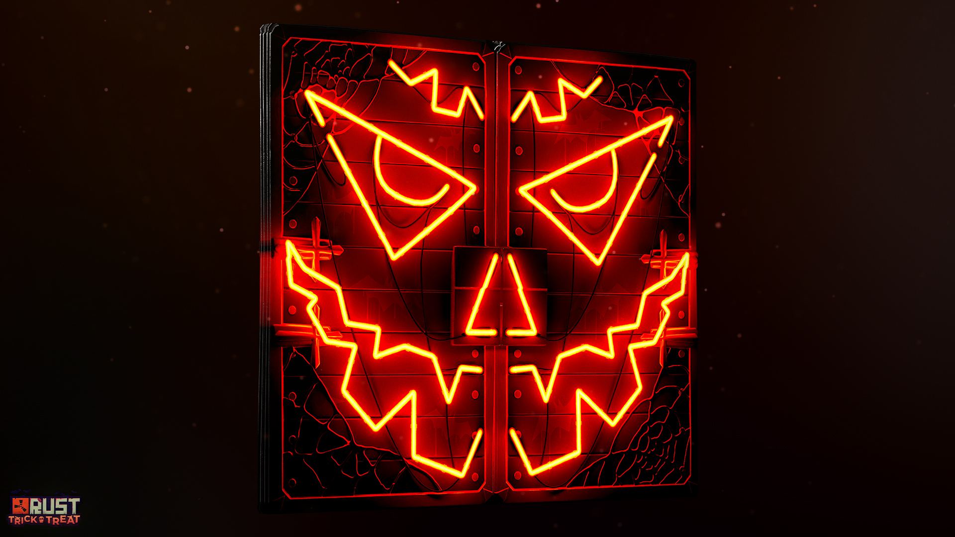 Neon Pumpkin Metal Double Door