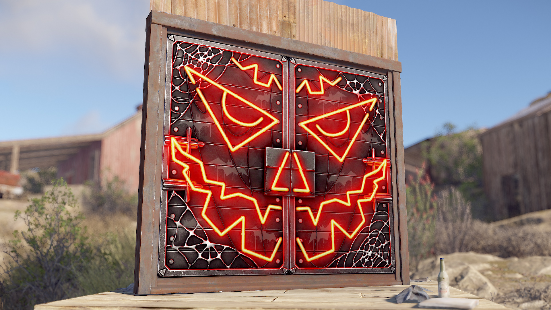 Neon Pumpkin Metal Double Door