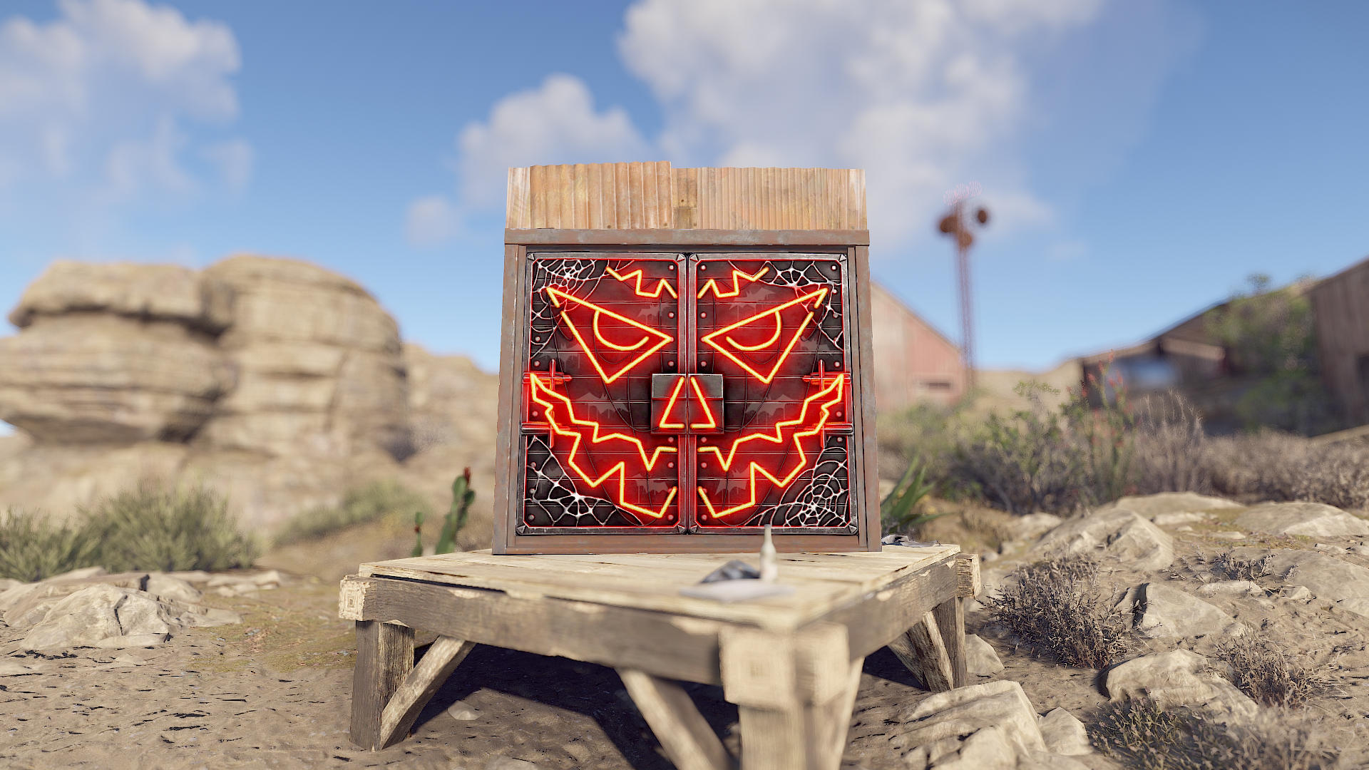 Neon Pumpkin Metal Double Door