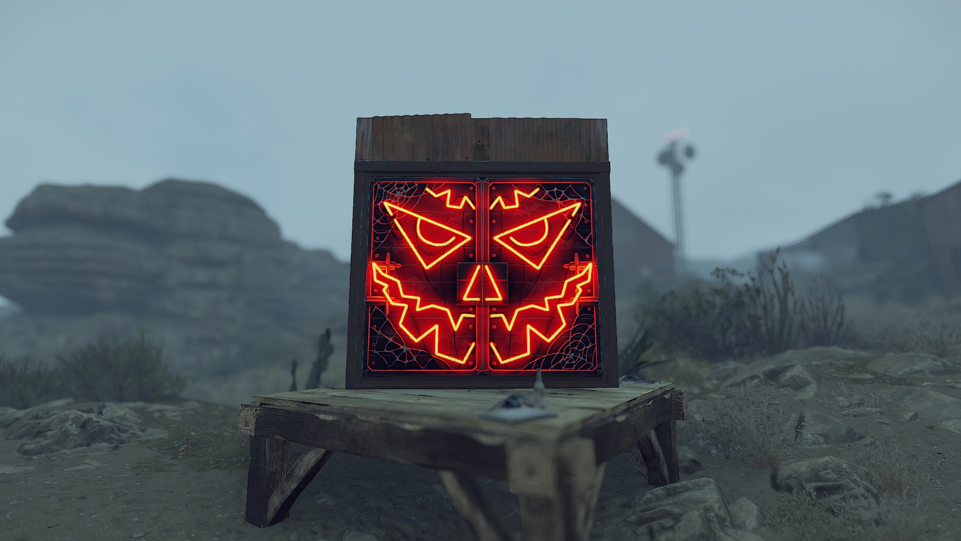 Neon Pumpkin Metal Double Door