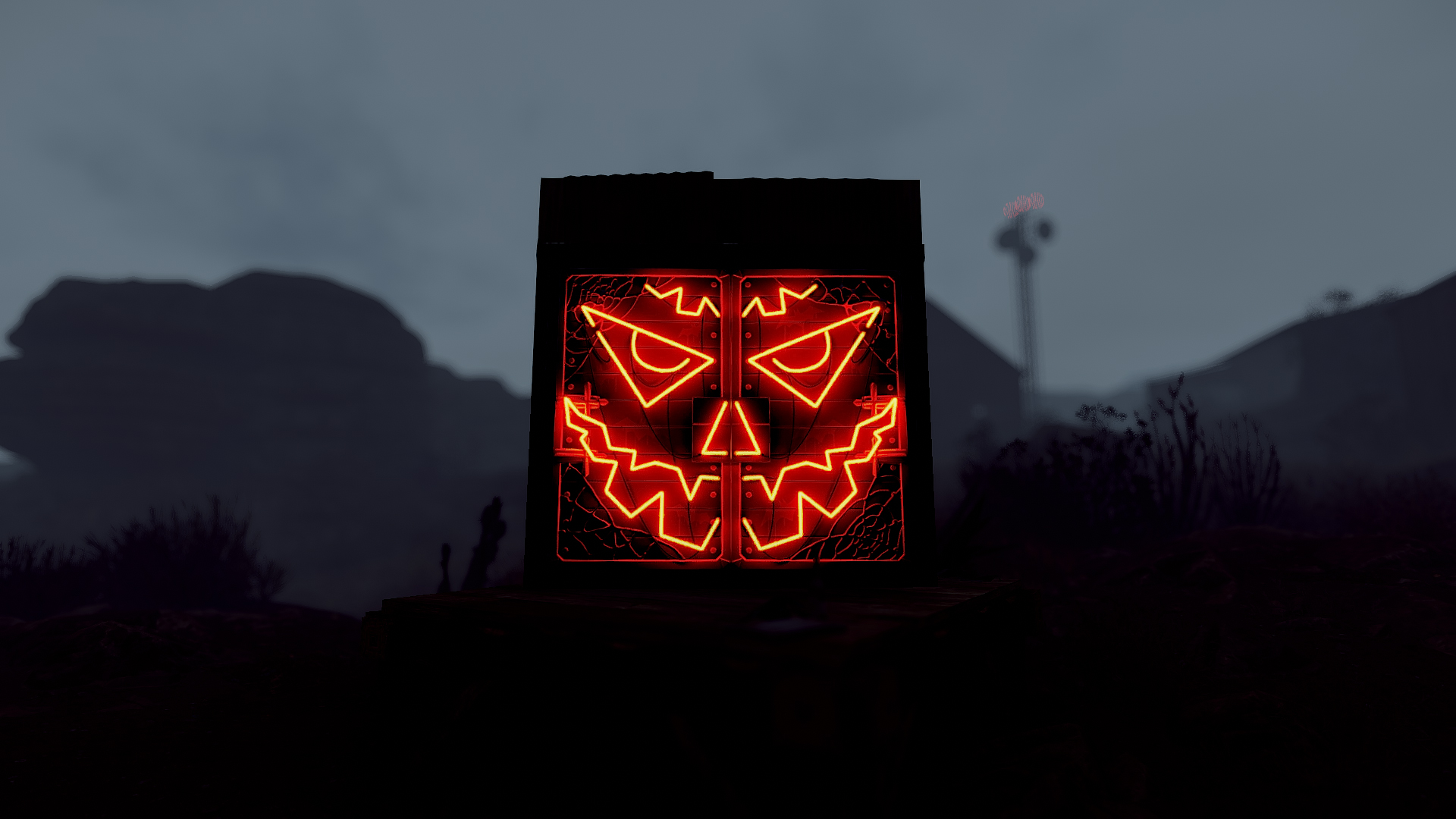 Neon Pumpkin Metal Double Door