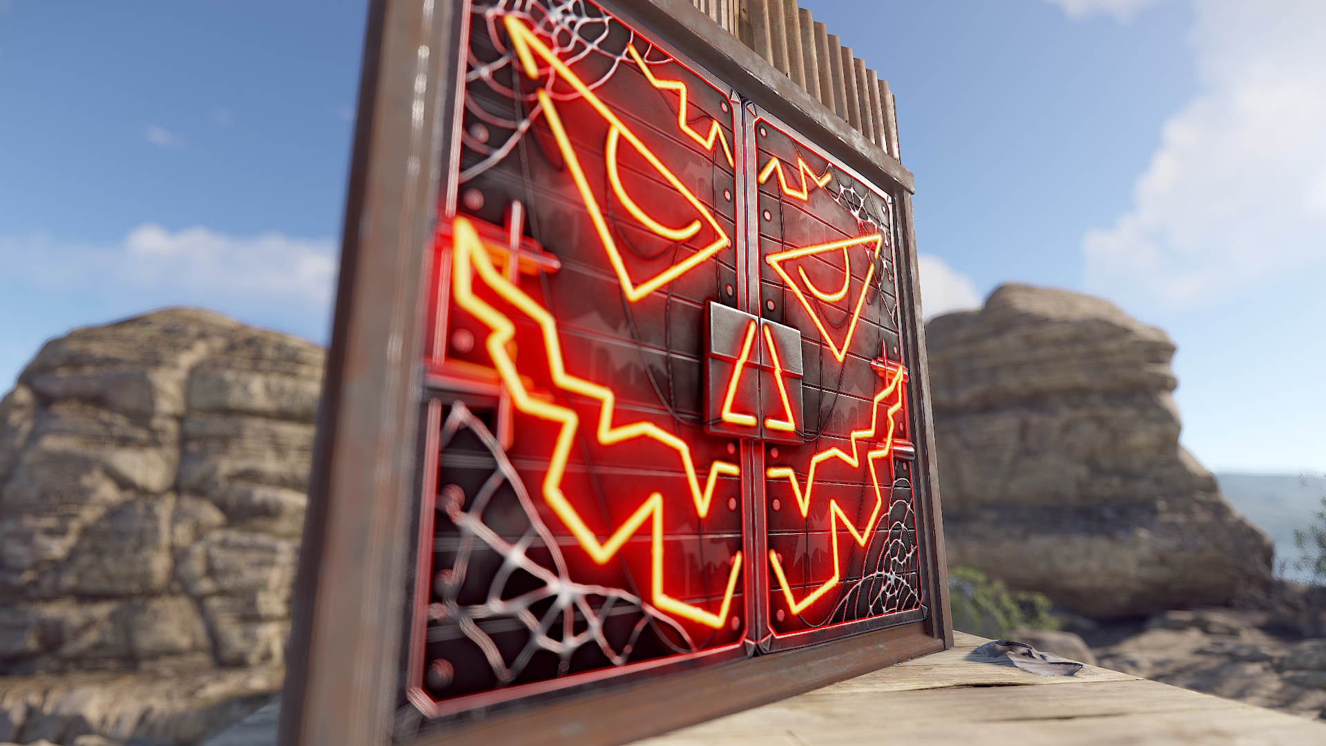 Neon Pumpkin Metal Double Door