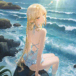 Blonde elf girl by the sea preview