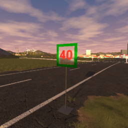 "40 KM/h limit!" sign