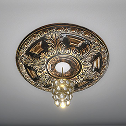 Ceiling Medallion 003 Black Gold