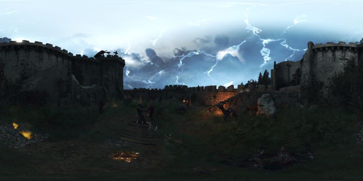 The Witcher 3 Battling the Hunt in the fort
