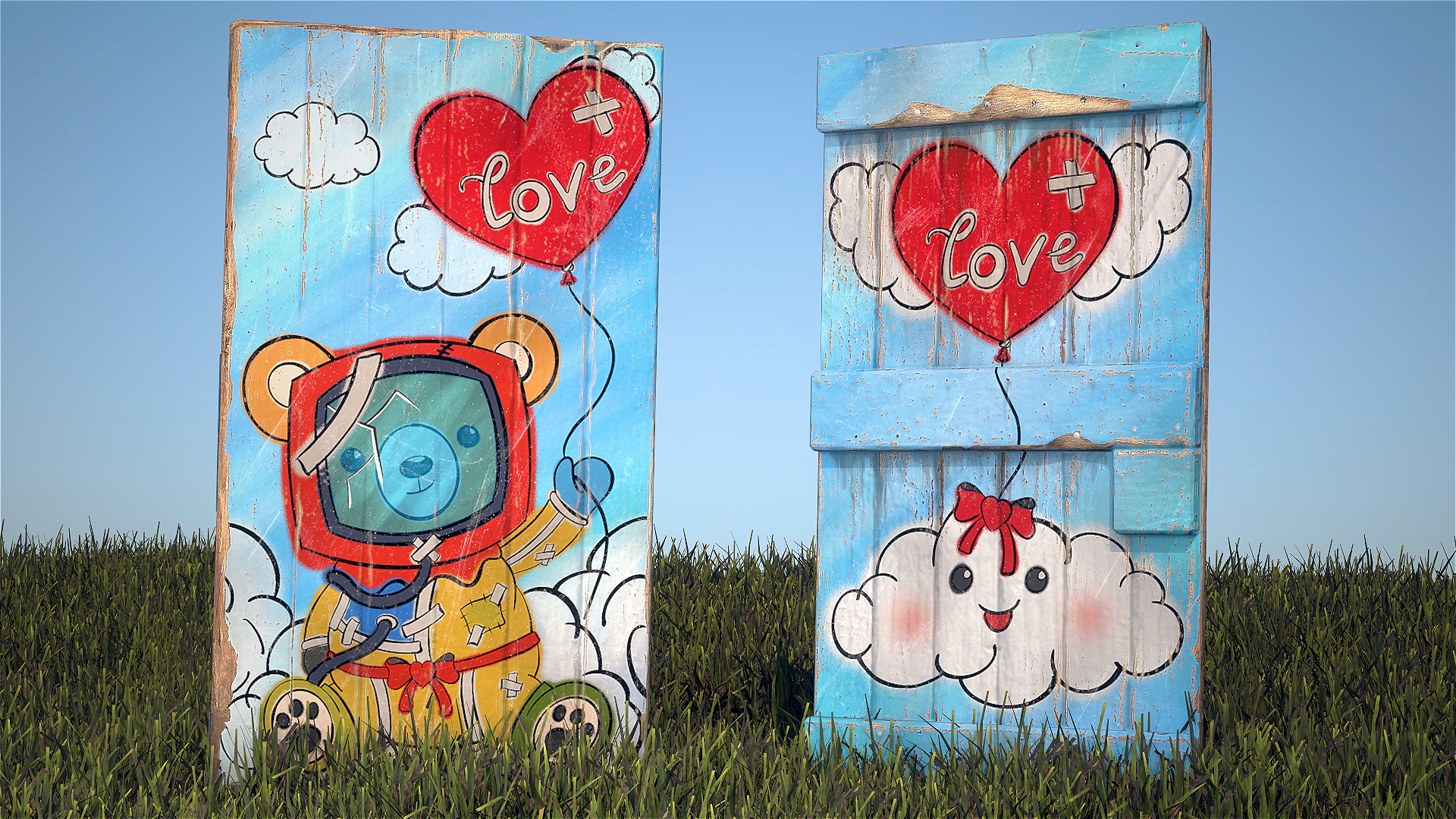 Teddy Love Wooden Door