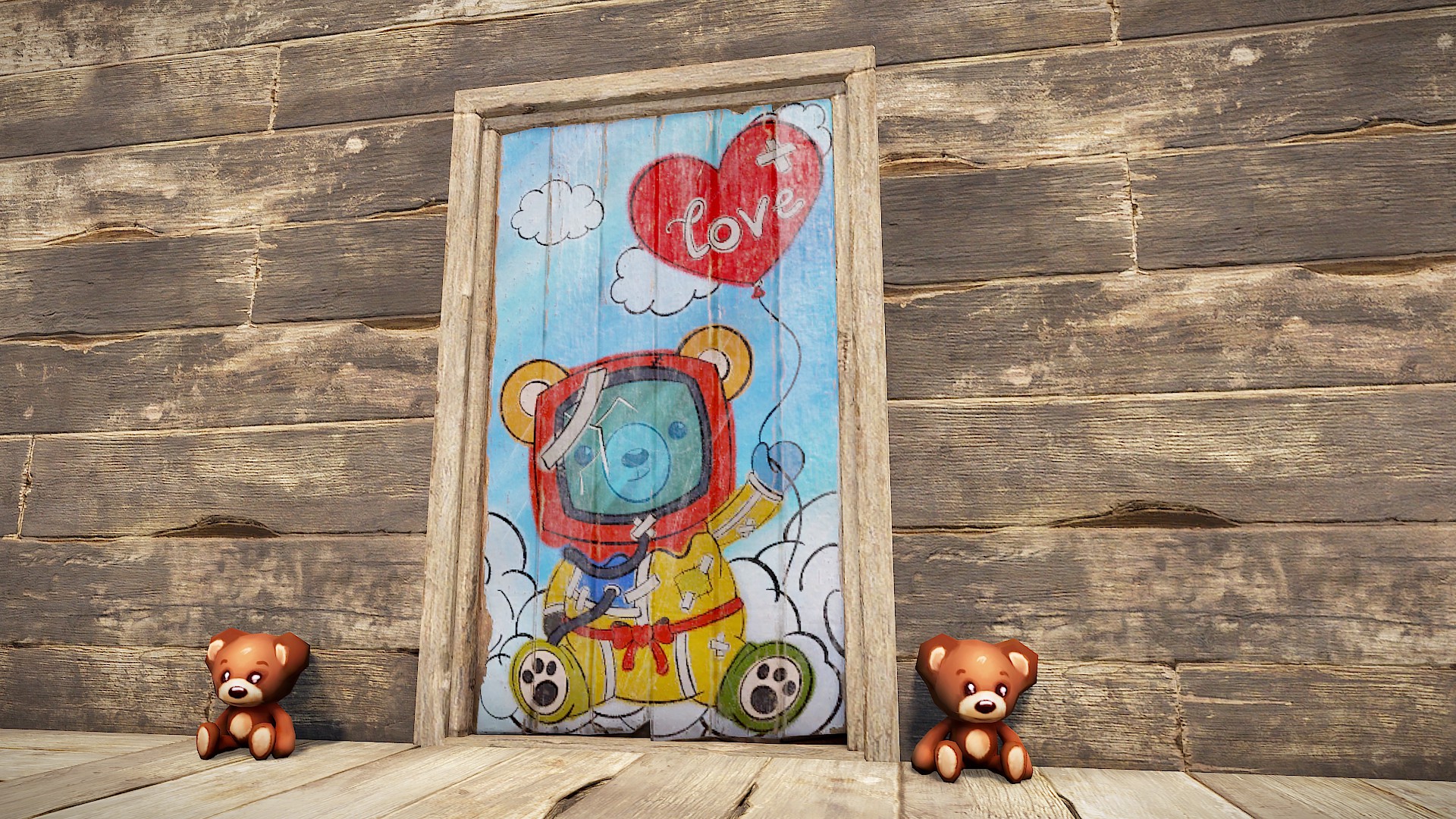 Teddy Love Wooden Door