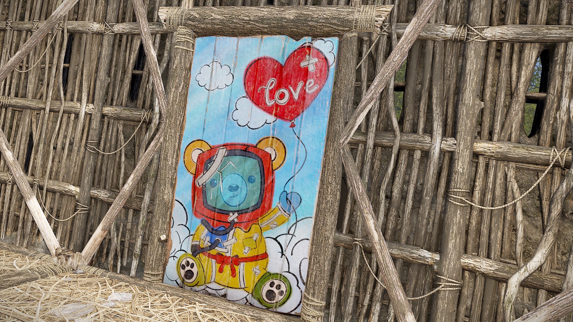 Teddy Love Wooden Door