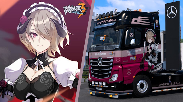 Mercedes Actros MP4 Rita Rossweisse (Umbral Rose) - Honkai Impact 3 Skin