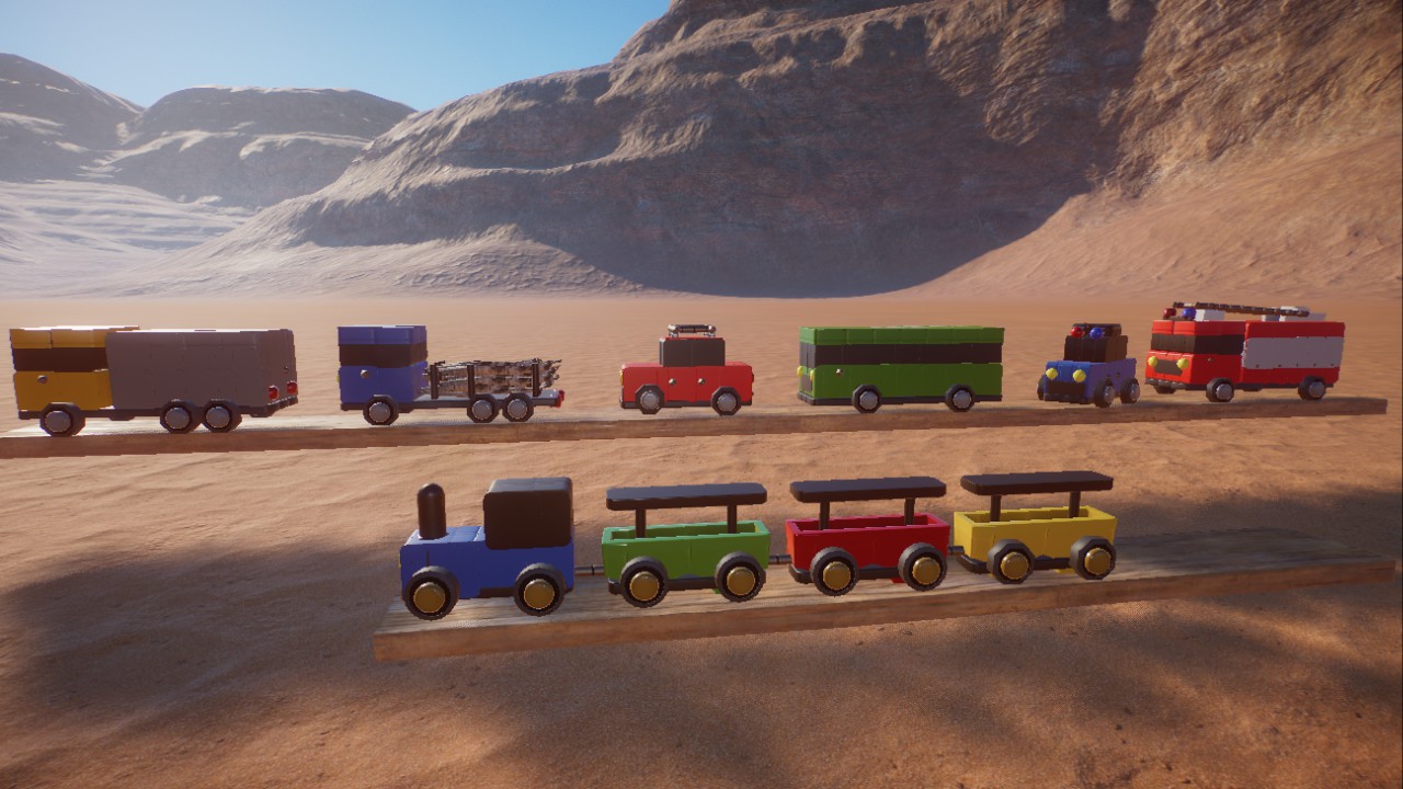 Toys, toy cars, realistic size, Spielzeugautos, Eisenbahn