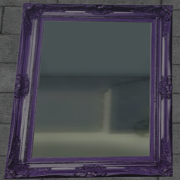 Vertical Purple Wood Framed Mirror