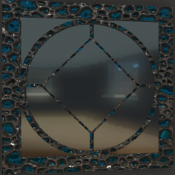 Hammered Teal Aluminum Framed Modern Square Mirror LG