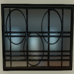 Modern Framed Mirror Art-Black Metallic